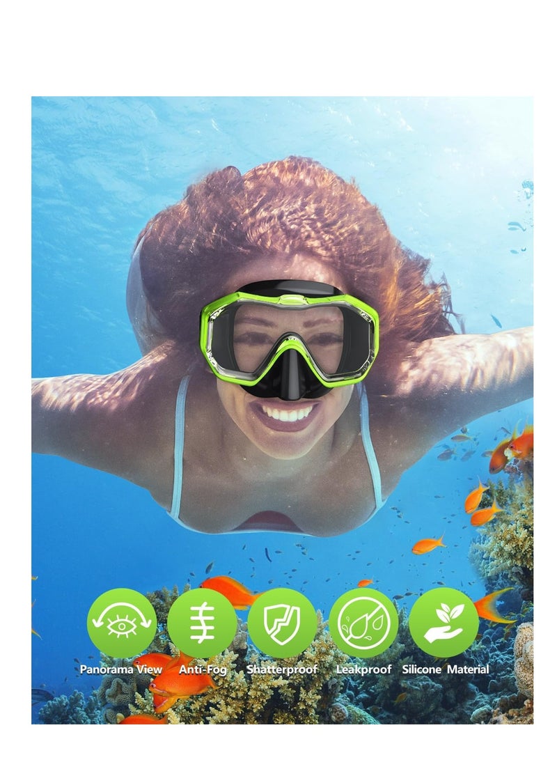 SYOSI نظارات السباحة مع غطاء الأنف أحدث HD 3-نافذة عدسة رؤية واسعة قناع غص مضاد للضباب ومضاد للتسرب للبالغين الشباب والأطفال السباحة والغطس والغوص - Image 4