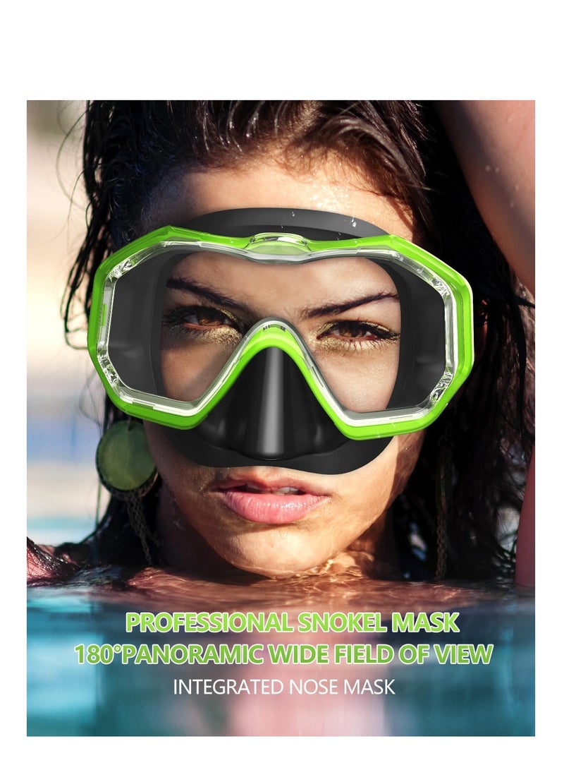 SYOSI نظارات السباحة مع غطاء الأنف أحدث HD 3-نافذة عدسة رؤية واسعة قناع غص مضاد للضباب ومضاد للتسرب للبالغين الشباب والأطفال السباحة والغطس والغوص - Image 5