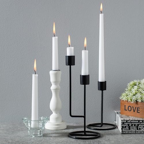 YOROXRG 36 Pack White Taper Candles, 7-8 Hours Burn Time, Unscented, Smokeless and Dripless, 0.8 x 10 Inch Dinner Candle Set for Household, Wedding, Party and Home Décor Candlesticks - Image 2