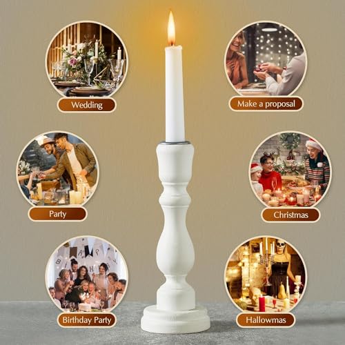 YOROXRG 36 Pack White Taper Candles, 7-8 Hours Burn Time, Unscented, Smokeless and Dripless, 0.8 x 10 Inch Dinner Candle Set for Household, Wedding, Party and Home Décor Candlesticks - Image 5