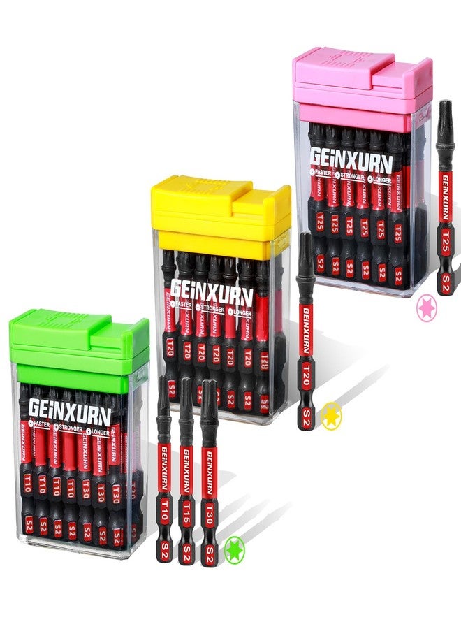 Geinxurn Impact Torx Screwdriver Bits Set,45 Pcs Magnetic (T10/T15/T20/T25/T30) S2 Steel Multi Star Driver Bits with Storage Colorful Box - Image 1