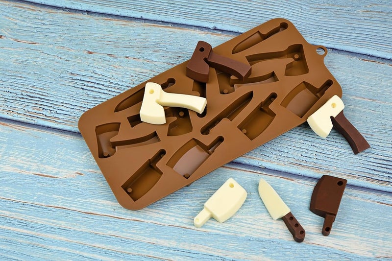 EDUEE Halloween Chocolate Molds Knife Silicone Candy Molds 3pcs for Resin, Soap, Ice, Fondant, Cupcake Decoration - Image 5