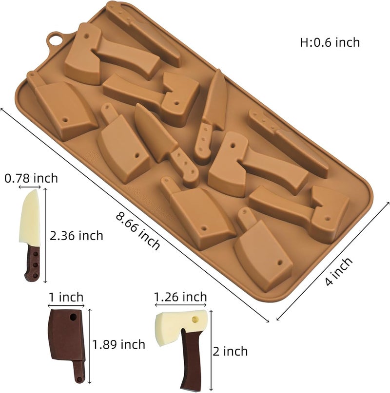 EDUEE Halloween Chocolate Molds Knife Silicone Candy Molds 3pcs for Resin, Soap, Ice, Fondant, Cupcake Decoration - Image 2