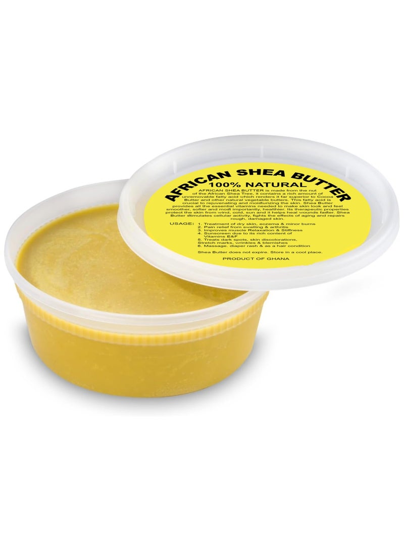 Raw African Shea Butter 8 oz. Bulk 100% Pure Natural Unrefined YELLOW - Imported From Ghana - Image 1