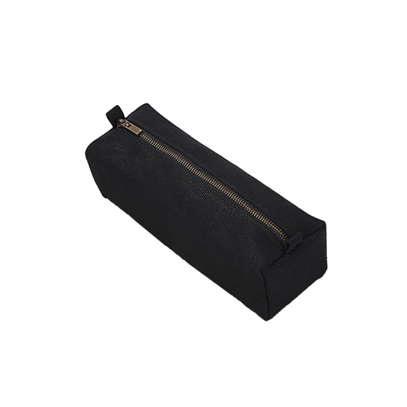 YONBEN Slim Pencil Case Pencil Holder Pouch Cotton Canvas Pencil Holder Bag BlackCanvas - Image 1