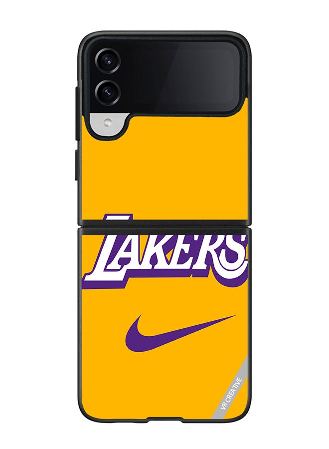 VR CREATIVE Protective Case Cover For Samsung Galaxy Z Flip4 Lakers Design Multicolour - Image 1