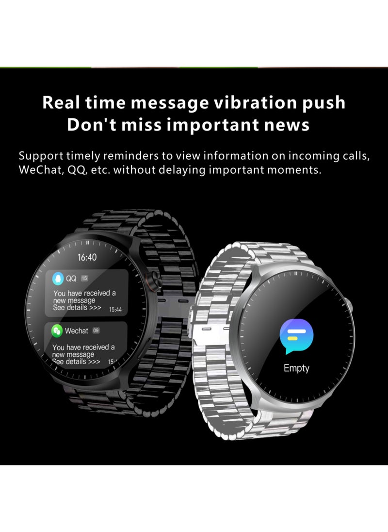 Hommtel - Watch 4 Max Smartwatch - AMOLED 1.9'' Full Curved HD Screen, 500mAh Battery, Black Edition & Formal Edition, 3 Straps, Voice Assistant, NFC, Bluetooth Calling, Health Monitoring, Sleep Tracking, Waterproof, GPS Navigation, Wireless Charging - Image 1