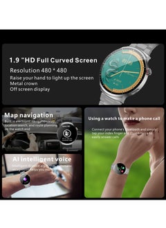 Hommtel Watch 4 Max Smartwatch - AMOLED 1.9'' Full Curved HD Screen, 500mAh Battery, Black Edition & Formal Edition, 3 Straps, Voice Assistant, NFC, Bluetooth Calling, Health Monitoring, Sleep Tracking, Waterproof, GPS Navigation, Wireless Charging  - Image 5