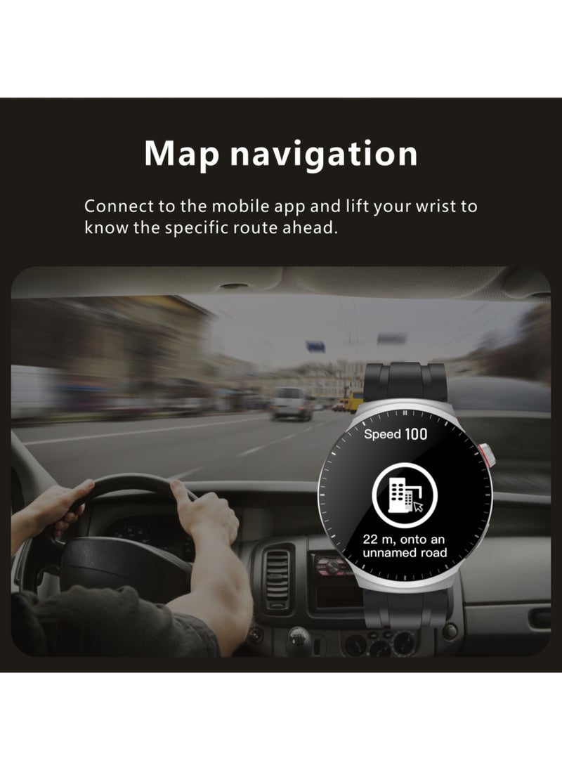 Hommtel - Watch 4 Max Smartwatch - AMOLED 1.9'' Full Curved HD Screen, 500mAh Battery, Black Edition & Formal Edition, 3 Straps, Voice Assistant, NFC, Bluetooth Calling, Health Monitoring, Sleep Tracking, Waterproof, GPS Navigation, Wireless Charging - Image 1