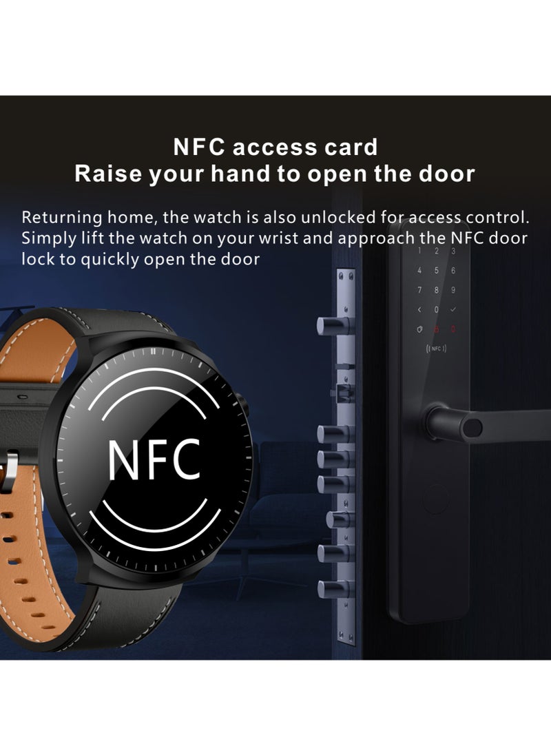 Hommtel - Watch 4 Max Smartwatch - AMOLED 1.9'' Full Curved HD Screen, 500mAh Battery, Black Edition & Formal Edition, 3 Straps, Voice Assistant, NFC, Bluetooth Calling, Health Monitoring, Sleep Tracking, Waterproof, GPS Navigation, Wireless Charging - Image 1