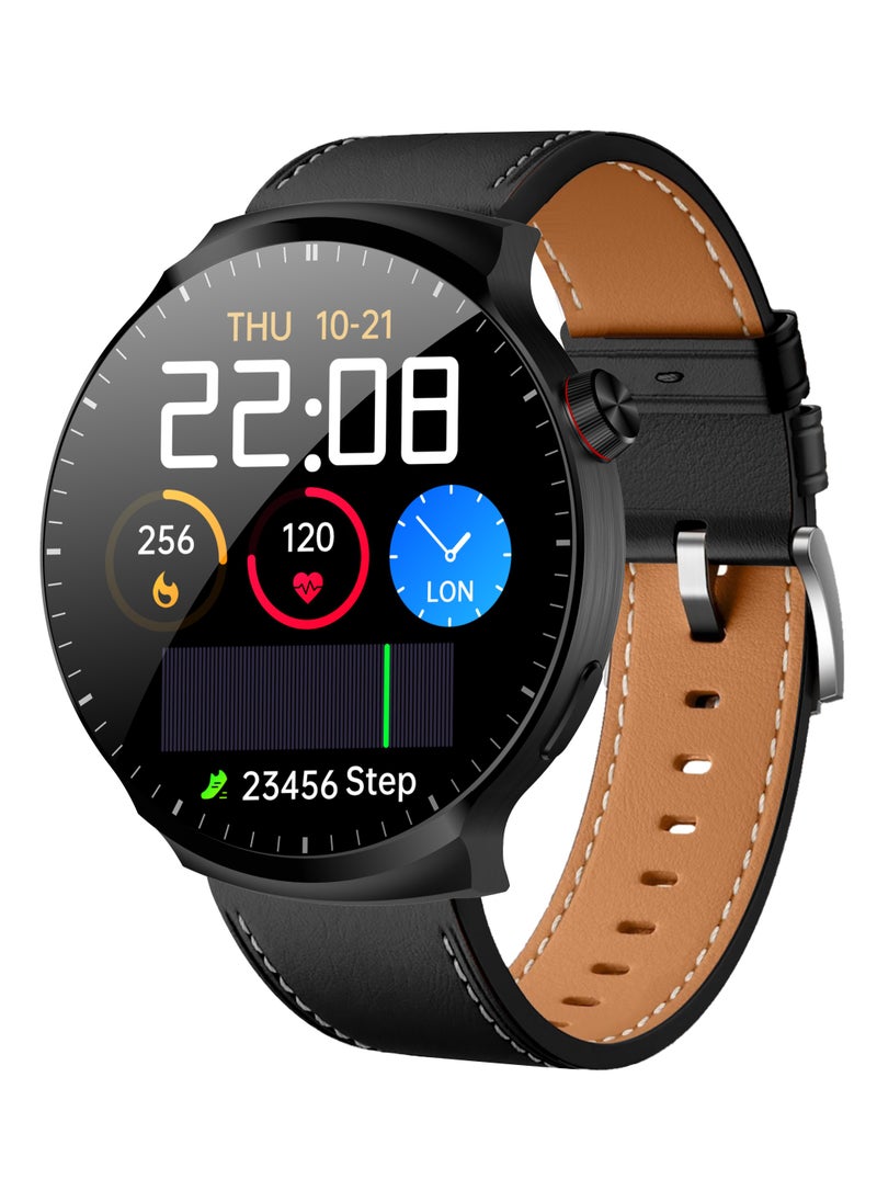Hommtel - Watch 4 Max Smartwatch - AMOLED 1.9'' Full Curved HD Screen, 500mAh Battery, Black Edition & Formal Edition, 3 Straps, Voice Assistant, NFC, Bluetooth Calling, Health Monitoring, Sleep Tracking, Waterproof, GPS Navigation, Wireless Charging - Image 1