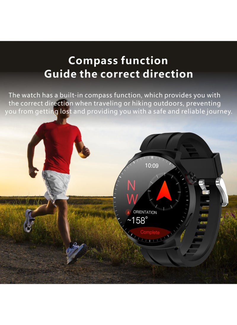 Hommtel - Watch 4 Max Smartwatch - AMOLED 1.9'' Full Curved HD Screen, 500mAh Battery, Black Edition & Formal Edition, 3 Straps, Voice Assistant, NFC, Bluetooth Calling, Health Monitoring, Sleep Tracking, Waterproof, GPS Navigation, Wireless Charging - Image 1