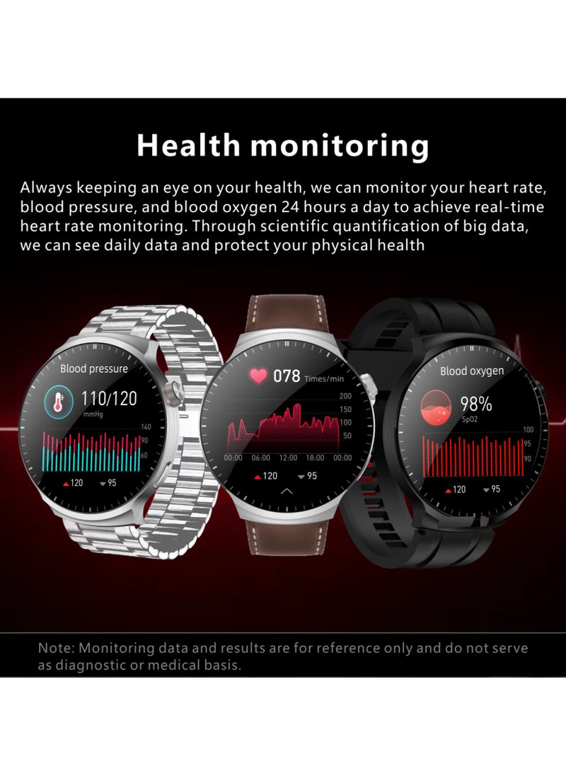 Hommtel - Watch 4 Max Smartwatch - AMOLED 1.9'' Full Curved HD Screen, 500mAh Battery, Black Edition & Formal Edition, 3 Straps, Voice Assistant, NFC, Bluetooth Calling, Health Monitoring, Sleep Tracking, Waterproof, GPS Navigation, Wireless Charging - Image 1