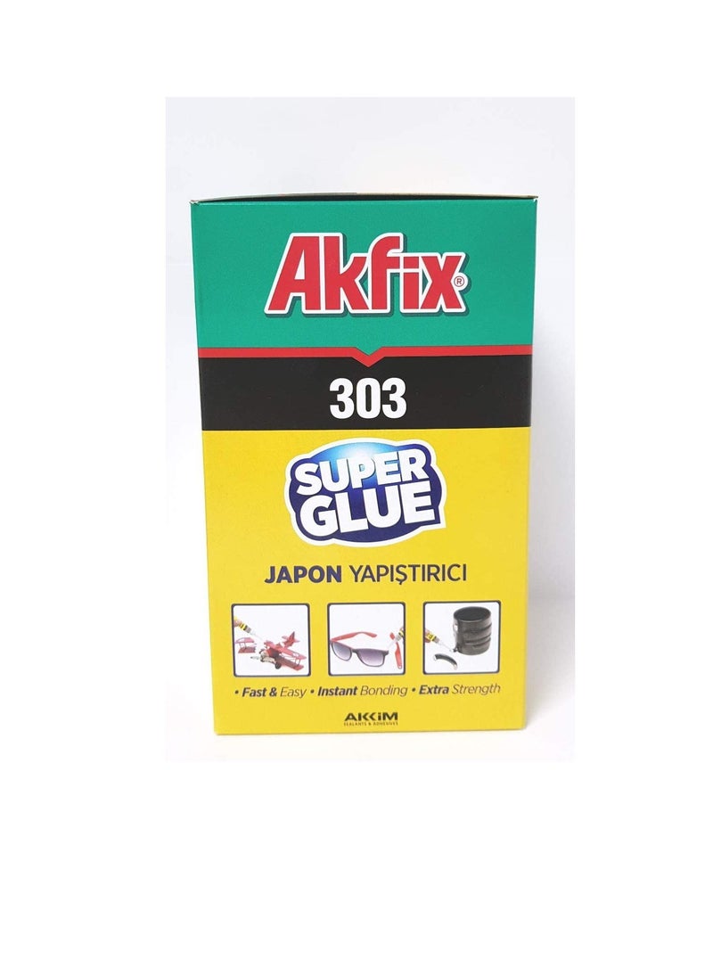 AKFIX Akfix Multi Purpose Fast & Instant Bonding Super Glue Extra Strength Adhesive Pack Of 12 Pcs 3g  - Image 1