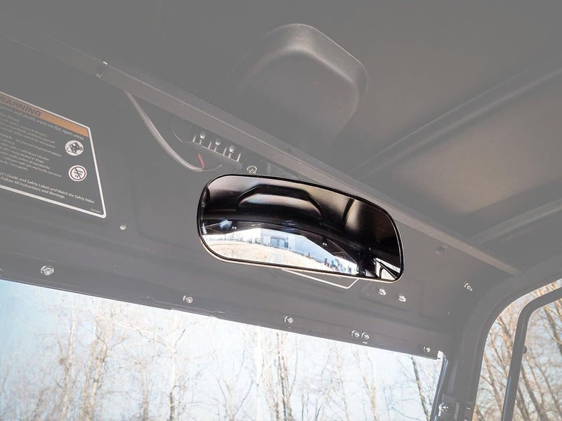 SuperATV Rear View Mirror for Can-Am Defender - Fully Adjustable, 10.25" x 4", Includes Mounting Hardware, Wide-Angle View - Image 2