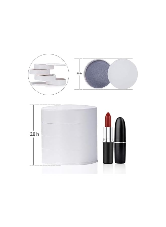 The Bros 4-Layer Rotating Jewelry Organizer with Lid - Small Travel Jewelry Storage Box Earring Holder for Women, Ideal for Bracelets, Rings, and More - Image 4