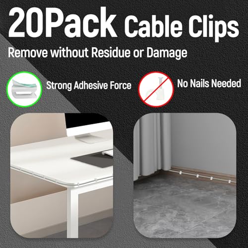 Uvital Phone Extension Cord 33 Ft, Telephone Cable with Standard RJ11 Plug and 1 in-Line Couplers and 20 Cable Clip Holders, Grey - Image 4