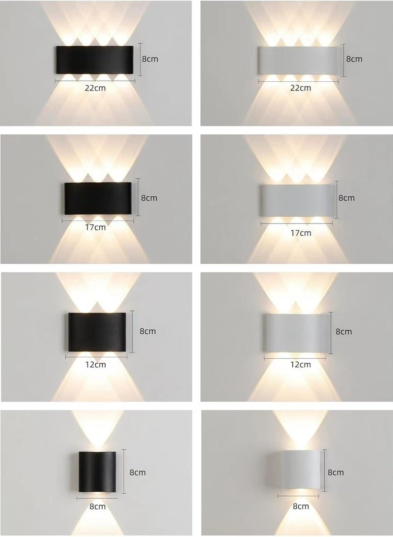 HUA QIANG WANG Modern LED Outdoor Wall Light 8.7 Inch, 8W Warm White 3000K, AC 85-265V,IP65 Waterproof Up and Down Aluminium Wall Lamp - Image 2