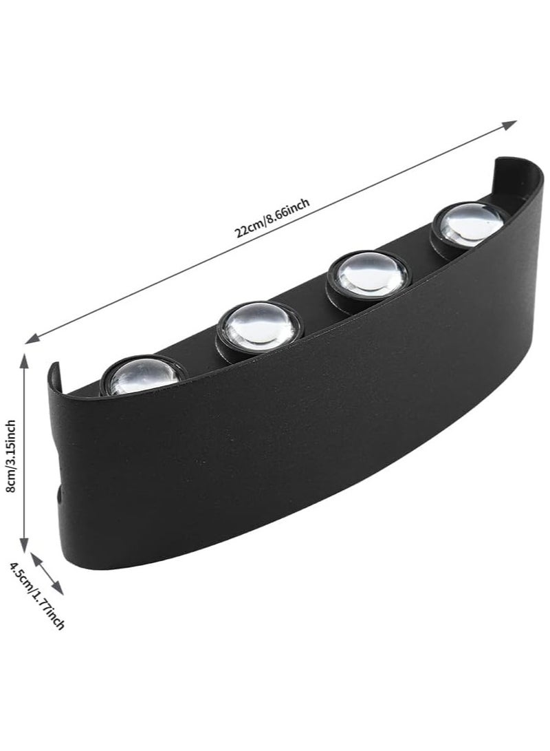 HUA QIANG WANG Modern LED Outdoor Wall Light 8.7 Inch, 8W Warm White 3000K, AC 85-265V,IP65 Waterproof Up and Down Aluminium Wall Lamp - Image 3