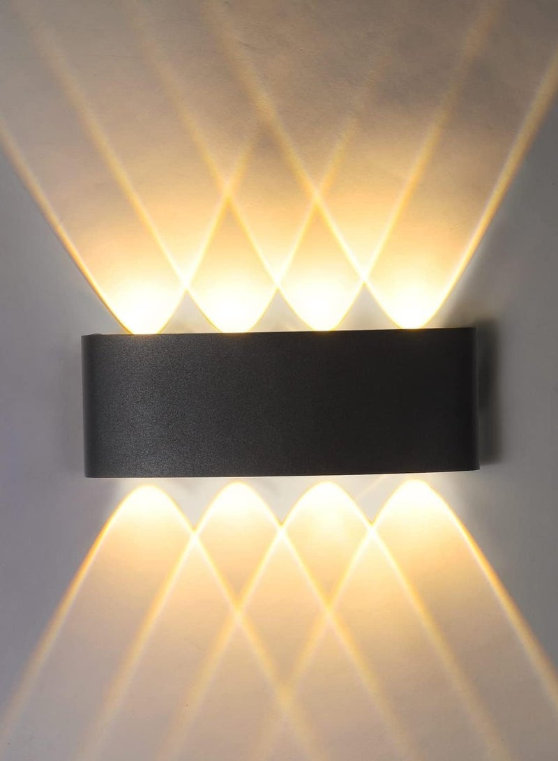 HUA QIANG WANG Modern LED Outdoor Wall Light 8.7 Inch, 8W Warm White 3000K, AC 85-265V,IP65 Waterproof Up and Down Aluminium Wall Lamp - Image 1