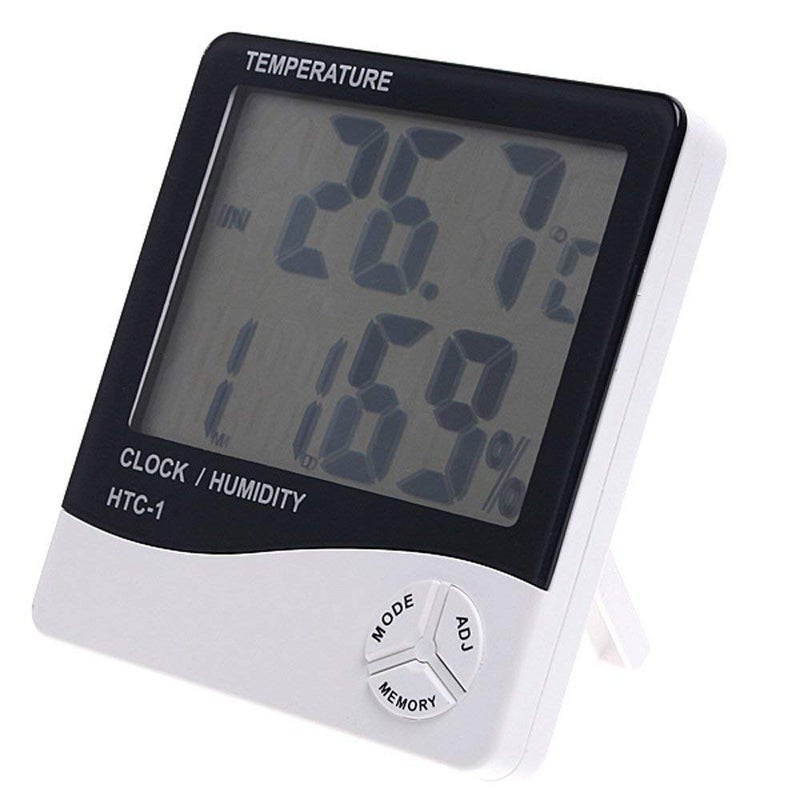Kytaste 1Humidity Time Display Meter with Alarm Clock Wall Mount or Table Top Multicolored