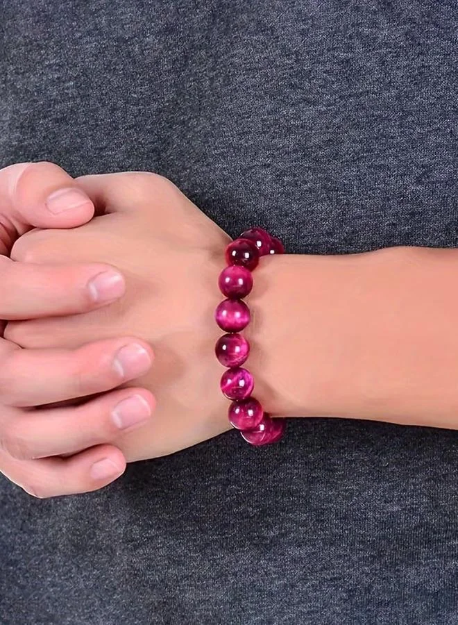 تايك تو Red Tiger Eye Stone Beaded Bracelet