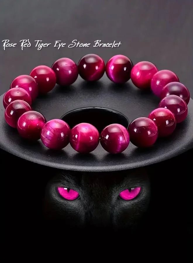 تايك تو Red Tiger Eye Stone Beaded Bracelet