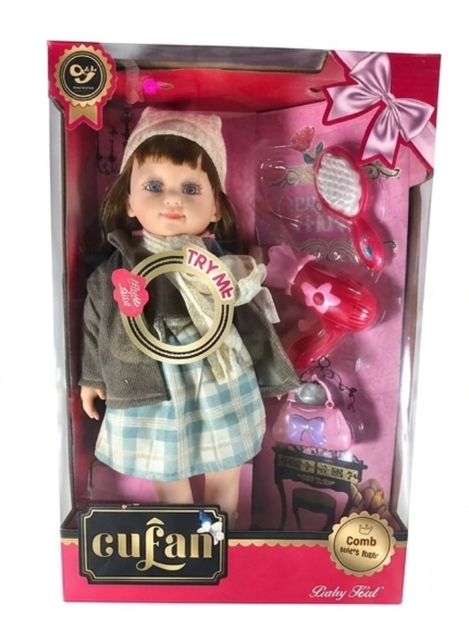 Cufan Fashion Doll Set for Kids - Includes Beauty Accessories (Hair Dryer, Brush, Handbag) - Perfect Gift for Girls. - Image 4