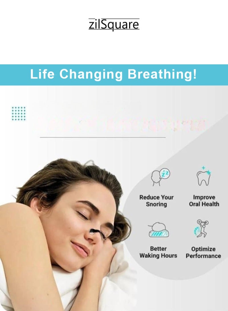 zilSquare Nasal Dilator Starter Kit for Better Breathing & Anti Snoring | Reusable Nose Opener, Nasal Strips & Breathing Aid for Sleep, Sport & Sinus Relief | Stop Snoring Device, Nasal Expander for Men & Women | Natural Snore Solution, Comfortable Nasal Clip for Deep Sleep & Congestion Relief - Image 5