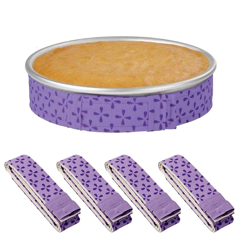 Mity rain 4-Piece Cake Pan Dampen Strips, Super Absorbent Thick Cotton Strips for Baking, Cake Leveler and Baking Supplies - Image 1