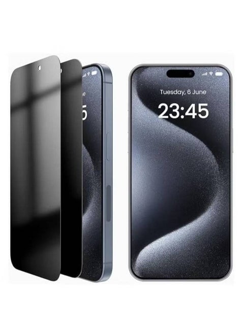 Glass for iPhone 15 Pro Max Privacy Screen Protector Tempered Glass Full Glue Edge-to-Edge Screen Protector for iPhone 15 Pro Max (2023) (2Pack)