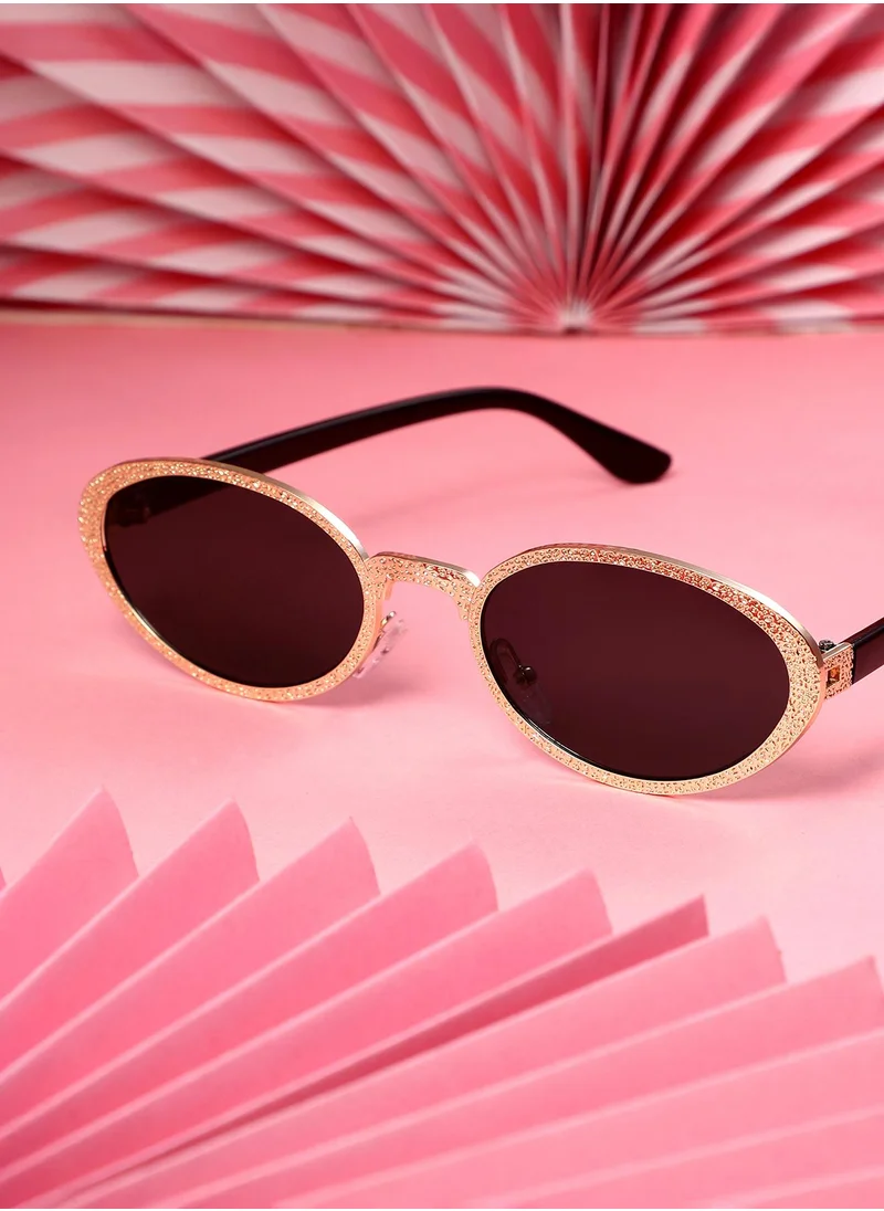 Haute Sauce Polarized Full Rim Oval Sunglasses For Women