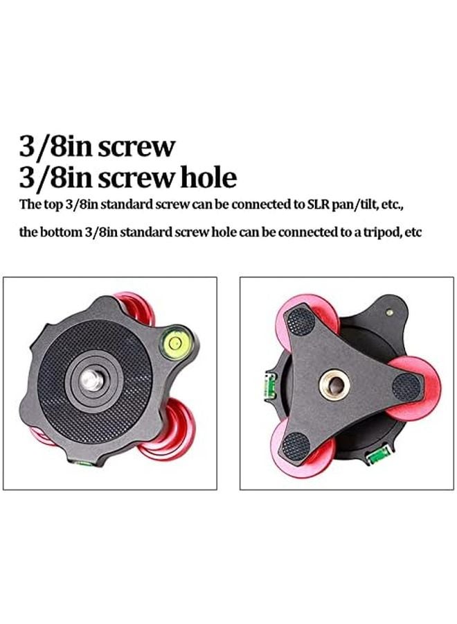 Tbest قاعدة ترايبود من سبائك الألومنيوم مع رأس كروي وقاعدة تسوية سوداء براغي 3/8 بوصة لضبط الأفقي - Image 3