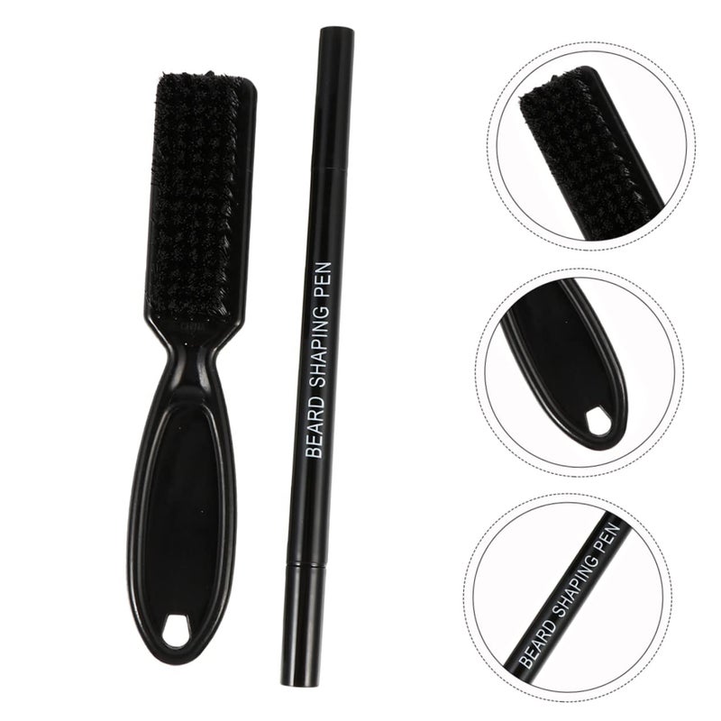 1set Beard Filler Pen Brush Set Natural Filling Tool Outline Pen Beard Filling Brush Care Kit - Image 2