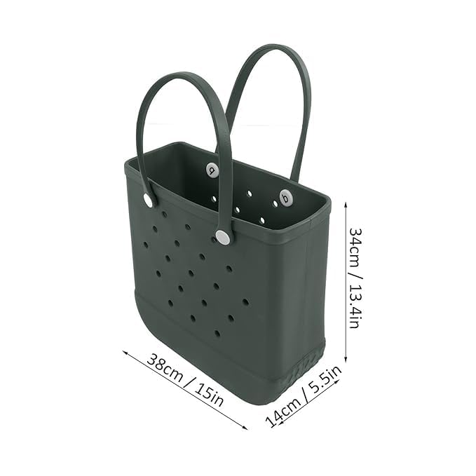 Swejos Beach bag X Large Rubber Beach Tote bag, Waterproof Washable Open for Women Croc bag Hand for Beach Pool Yoga - Image 3