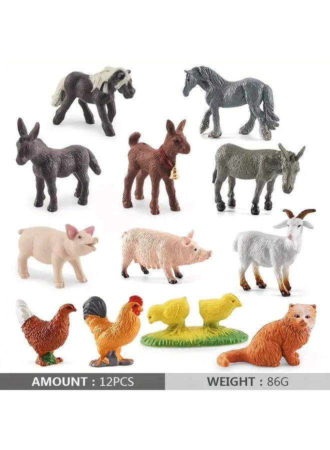 Realistic Miniature Farm Animals Set 12 Pcs Poultry Model 10101 For Kids Ages 3 8 - Image 1