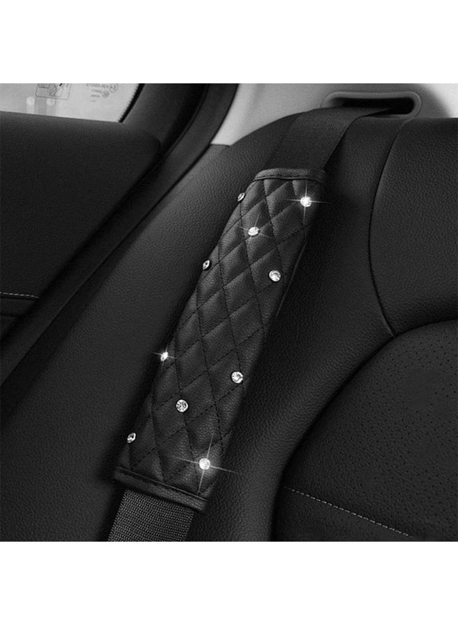 Set Of 2 Black Shoulder Pads With Rhinestones For Car Belts Shoulder Protection Car Interior Accessories - Image 5
