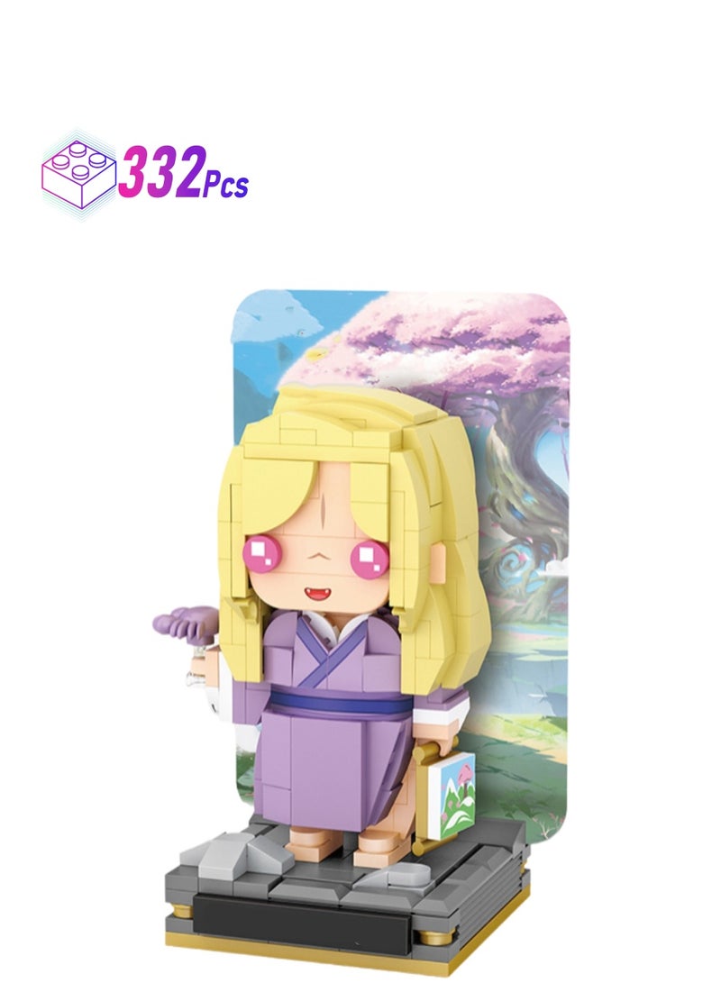 332pcs Purple Girl Character Model Set Building Blocks Creative Diy Simulation Collection Building Assembly Children'S Toy Home Decoration - Image 1