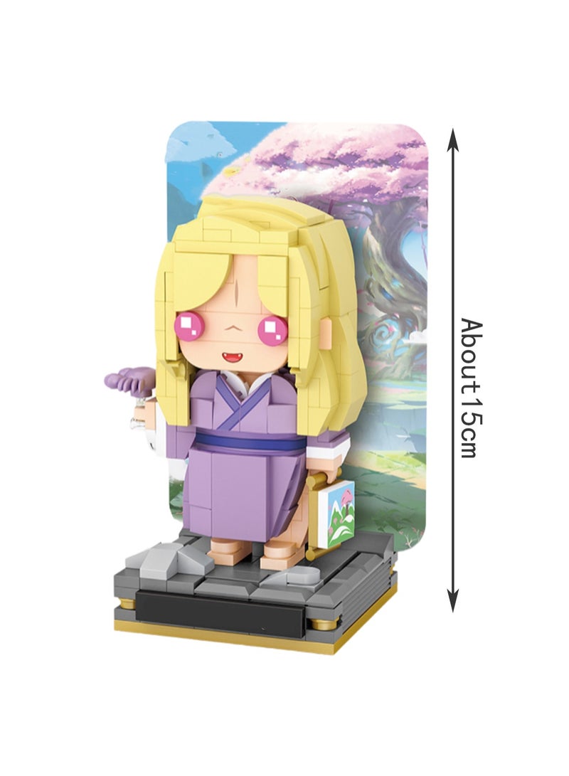 332pcs Purple Girl Character Model Set Building Blocks Creative Diy Simulation Collection Building Assembly Children'S Toy Home Decoration - Image 2