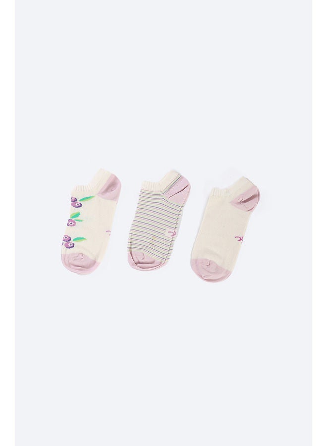 Carina Cotton Ankle Socks - 3 Pairs - Image 1