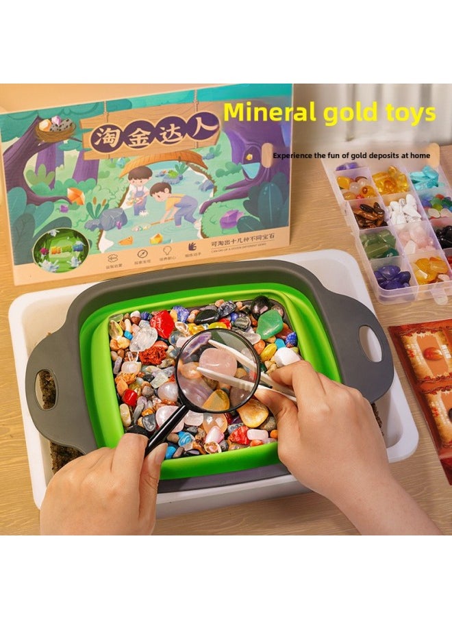 null - Children's Gold Sand Toys Suit Tao Ore Shell Hunter Archaeological Excavation Crystal Ore Treasure Gem Blind Box-Color:Experience Model [send A Full Set Of Tools]] - Image 1