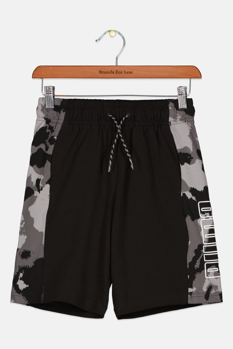 PUMA Kids Boy Sportswear Fit Training Shorts, Black Combo - Image 1