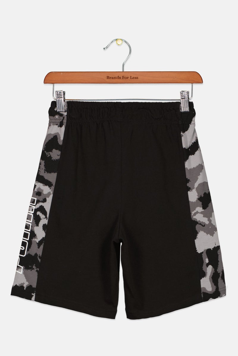 PUMA Kids Boy Sportswear Fit Training Shorts, Black Combo - Image 2
