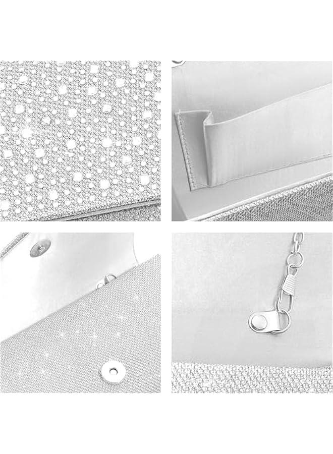 Arabest Women Evening Bag Clutch Rhinestone Envelope Party Handbag Bridal Prom Purse - Image 3