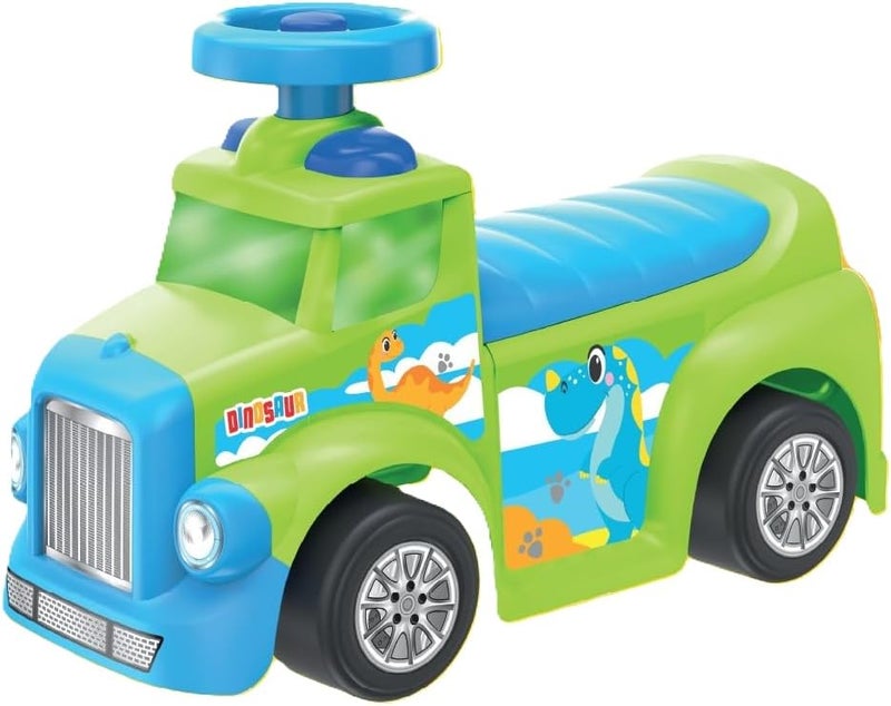 D-Power My First Foot to Floor Multicolour | Toddler Walker Foot to Floor Slider | Hidden Storage Space, Moveable Steering Wheel & Squeaky Horn | Pre-School & Nursery Walking Aid | Ages 1+ - Image 1