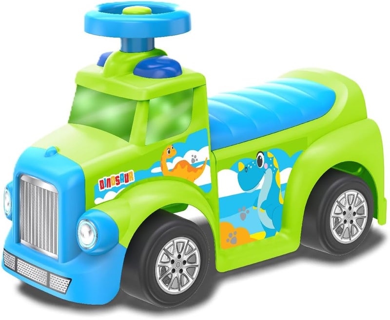 D-Power My First Foot to Floor Multicolour | Toddler Walker Foot to Floor Slider | Hidden Storage Space, Moveable Steering Wheel & Squeaky Horn | Pre-School & Nursery Walking Aid | Ages 1+ - Image 2