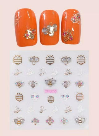 1sheet Bee Pattern Nail Art Sticker - pzsku/ZC9D8987EECEFB1FFAE3FZ/45/_/1736430944/556ecbb4-c4ed-4754-bd88-ccf79c9155df