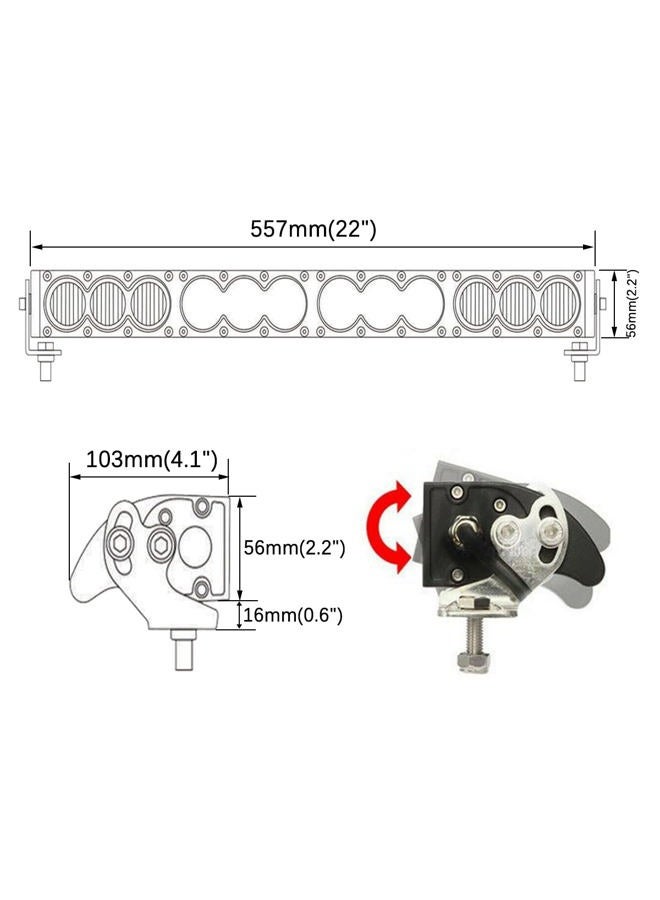 Lightronic Off-Road 20" Single Row LED Light Bar, Amber Long Range Wide Flood Beam for Auxiliary Fog & Headlight, 12V/24V DC, Corrosion Resistant, Rugged Die-Cast Aluminum Housing, 1-Pack - Image 2