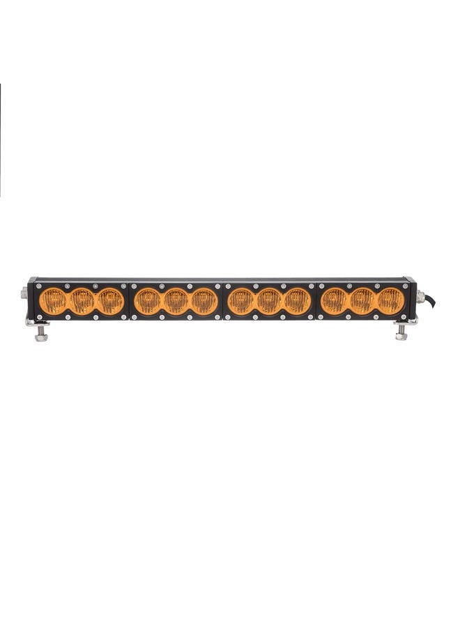 Lightronic Off-Road 20" Single Row LED Light Bar, Amber Long Range Wide Flood Beam for Auxiliary Fog & Headlight, 12V/24V DC, Corrosion Resistant, Rugged Die-Cast Aluminum Housing, 1-Pack - Image 3