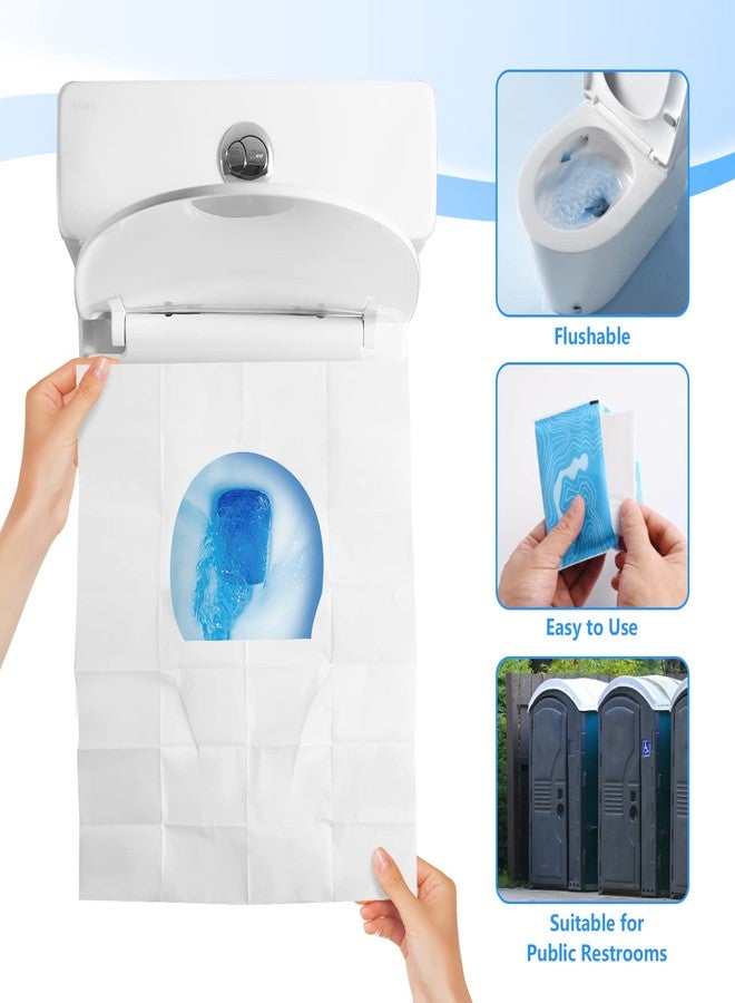 TenFans Flushable Water-Soluble Toilet Seat Covers (120 Pack) - Disposable Toilet Paper Liners for Kids Potty Training, Adults & Travelers - Public Restroom & Camping Essentials - Image 2